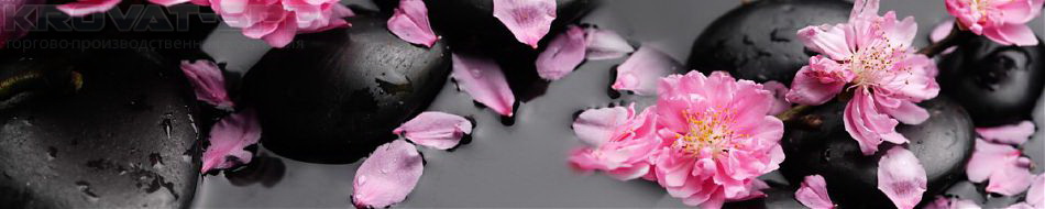 Чёрные камни и розовые лепестки